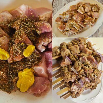 Marinare porc souvlaki