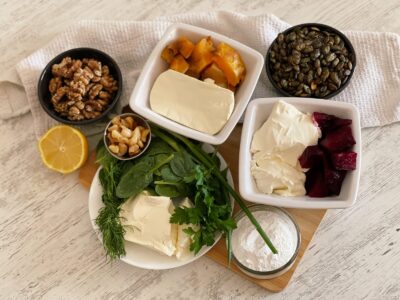 ingrediente spread-uri cu cremă de brânză și legume