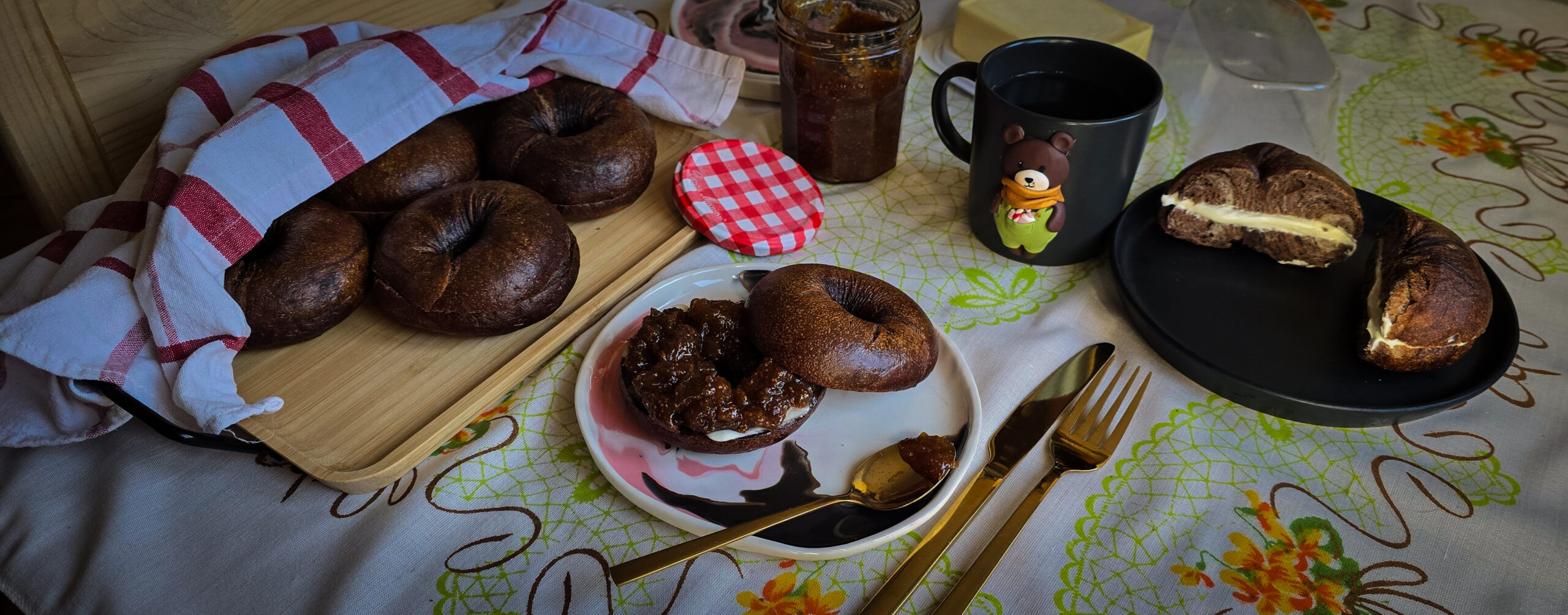 Bagels marmorate cu cacao
