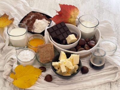 Tartă de ciocolată, cafea și cremă de castane ingrediente