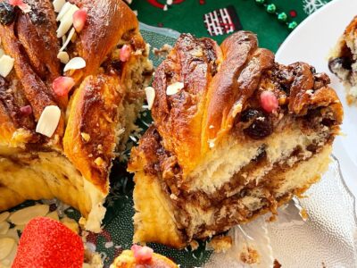 Coroniță babka cu ciocolată și portocale sectiune