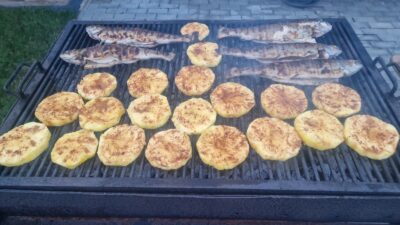 ananas si pastrav 2 pe gratar